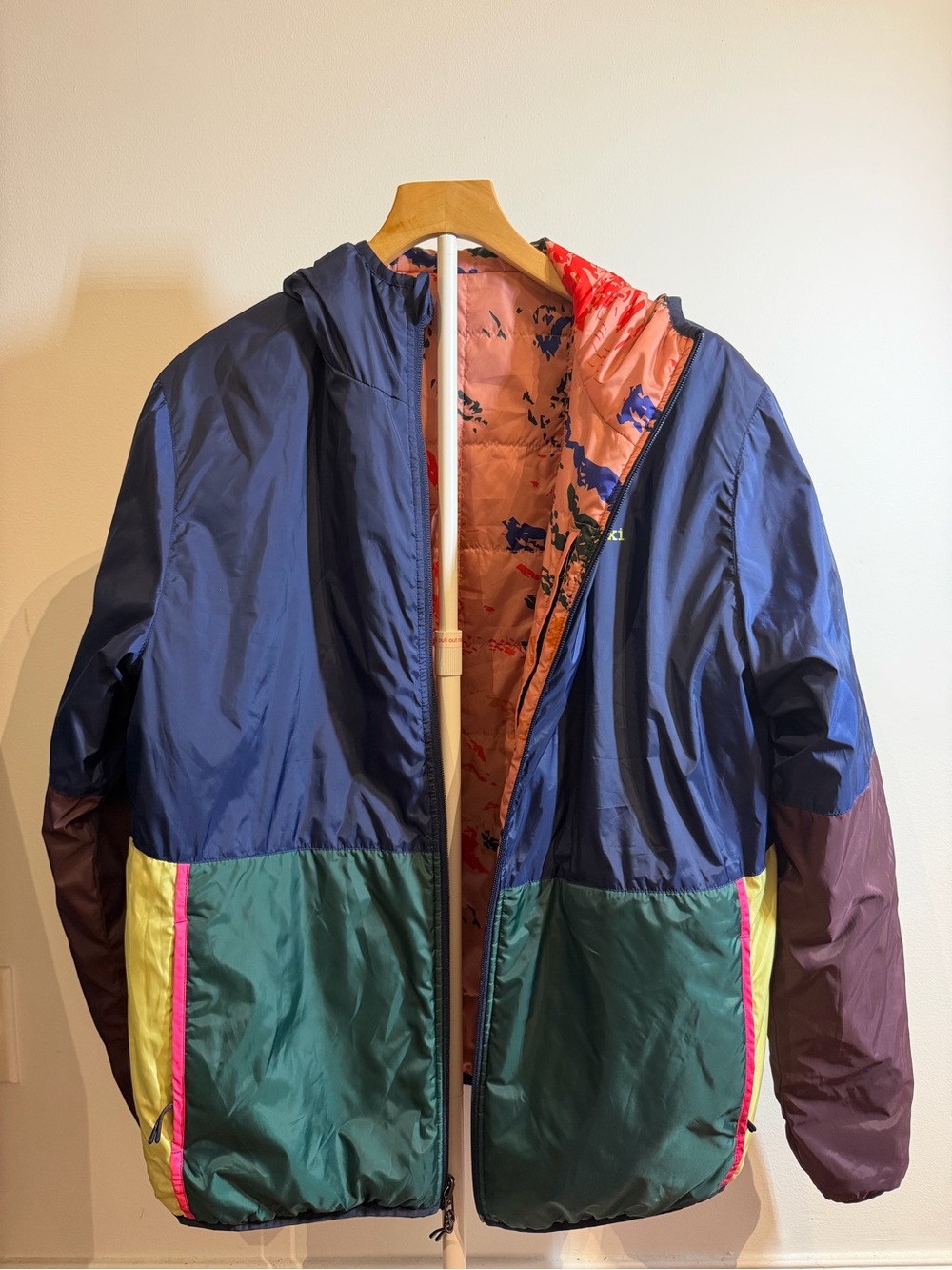 Cotopaxi Packable Windbreaker Jacket - Navy/Green/Burgundy